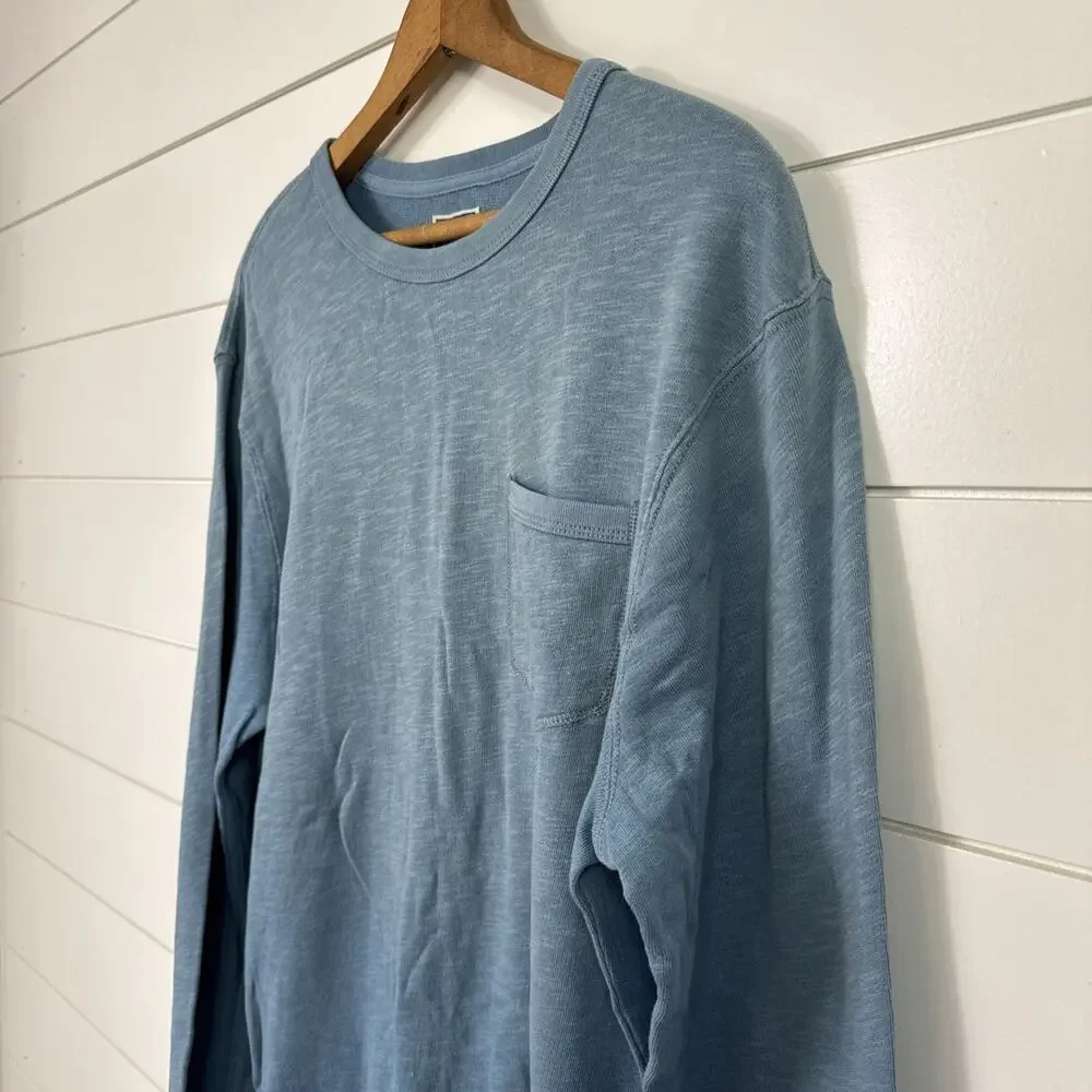 J. Crew Sunfaded French Terry Crewneck Sweatshirt Long Sleeve Blue sz S